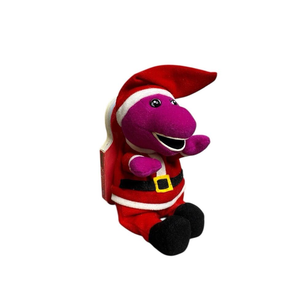 Barney We Wish You A Merry Christmas Plush Board Book 1999 Toy Stuffed Retro